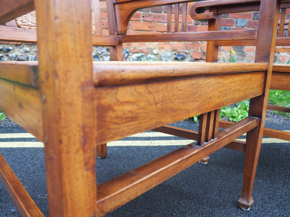 Pair of indian teak armchairs View IX