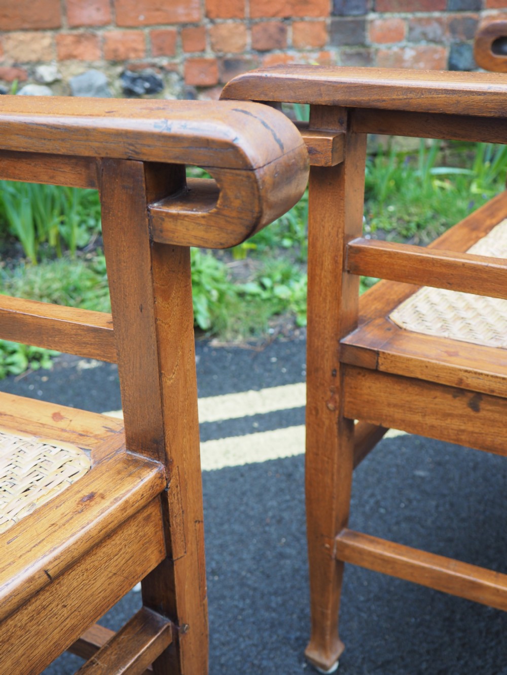 Pair of indian teak armchairs View X