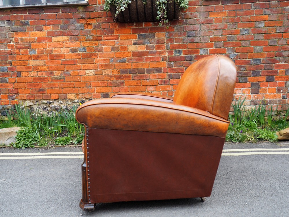 Art deco leather and oilcloth sofa View V