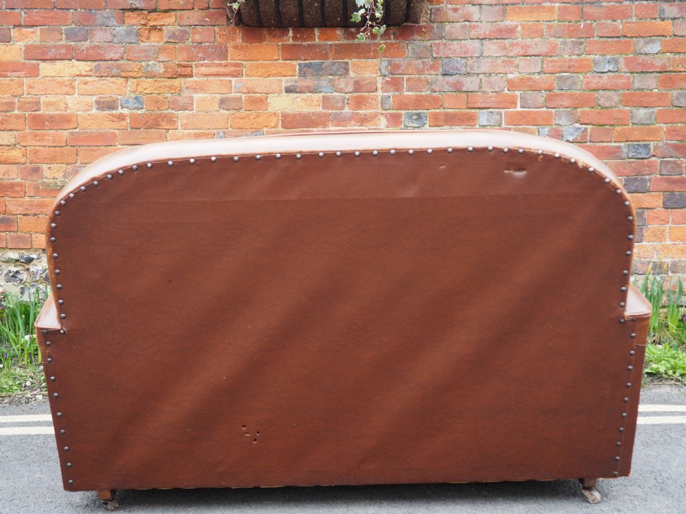 Art deco leather and oilcloth sofa View VI