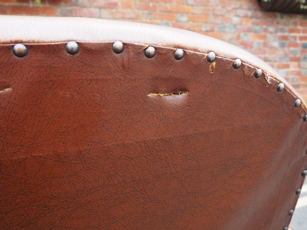 Art deco leather and oilcloth sofa View VII