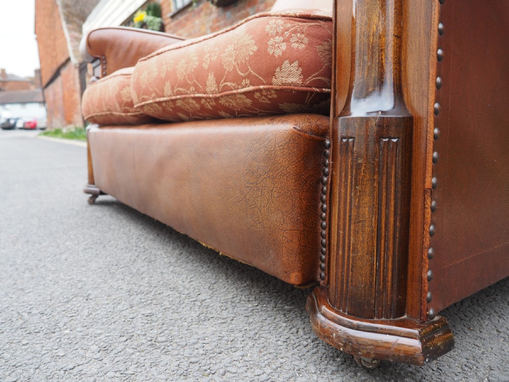 Art deco leather and oilcloth sofa View XII