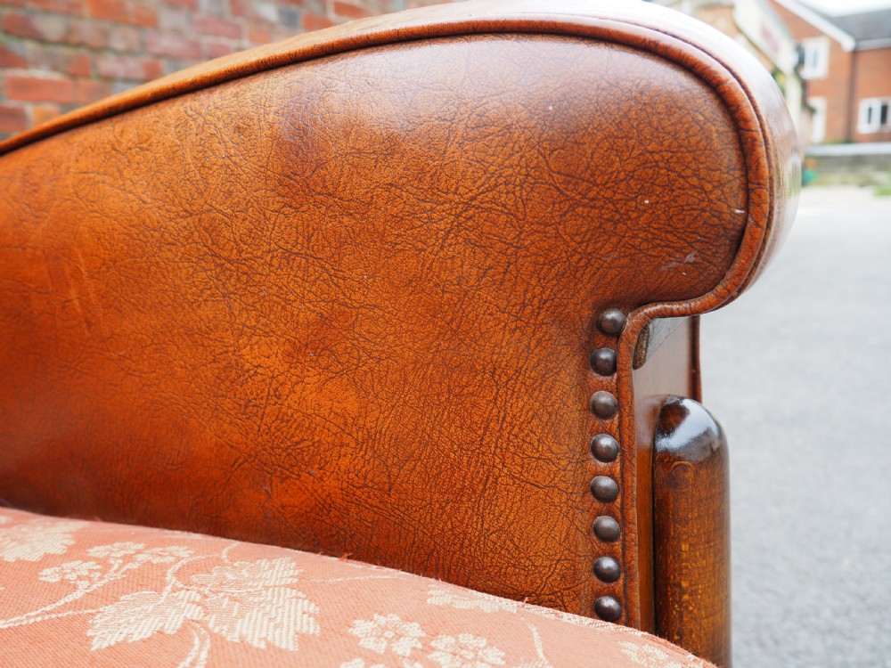 Art deco leather and oilcloth sofa View XIII