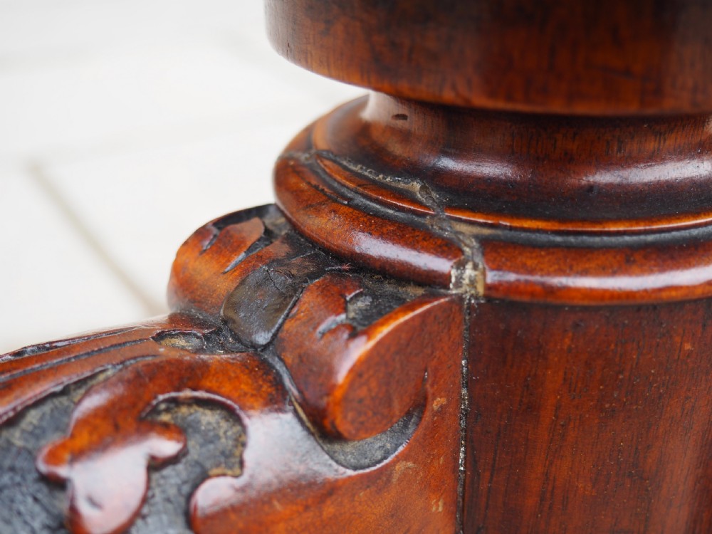 Victorian inlaid walnut pedestal table View V