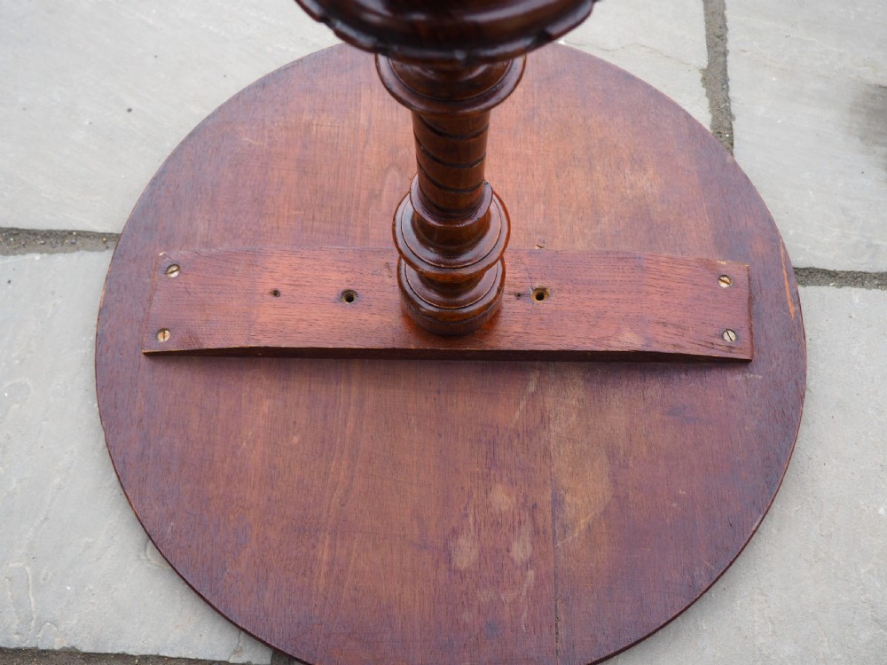 Victorian inlaid walnut pedestal table View X