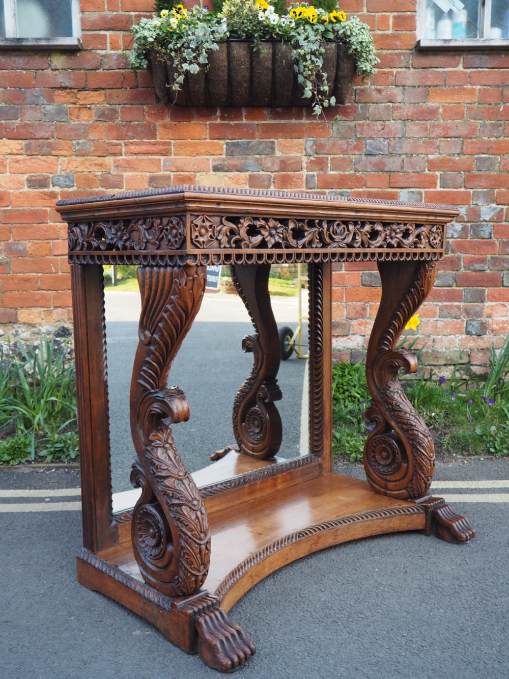 Anglo indian teak console table