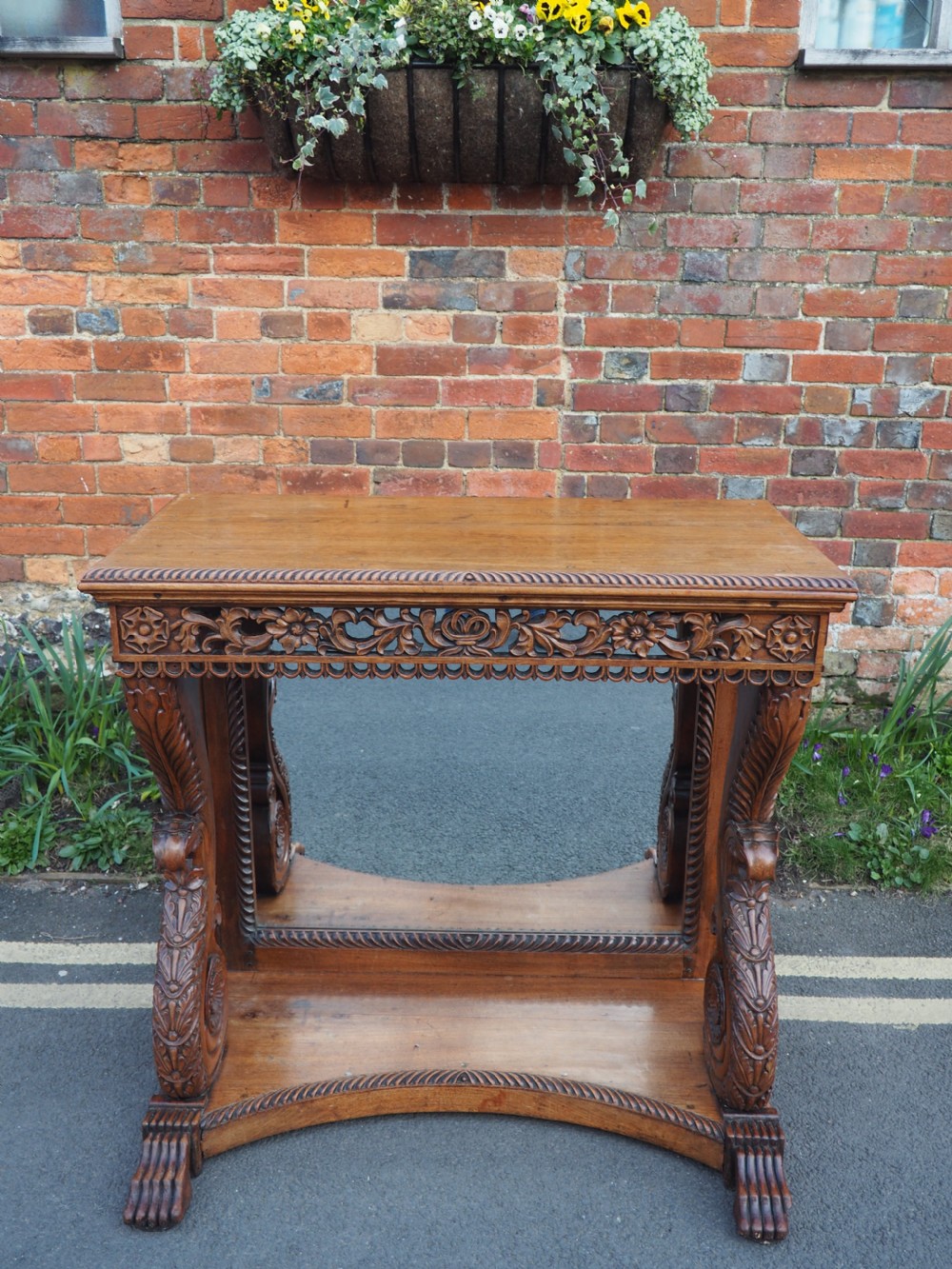 Anglo indian teak console table View II