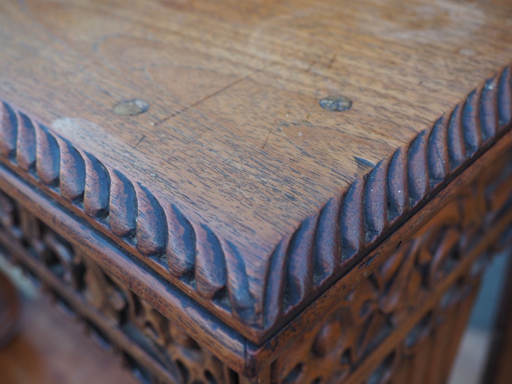 Anglo indian teak console table View VII