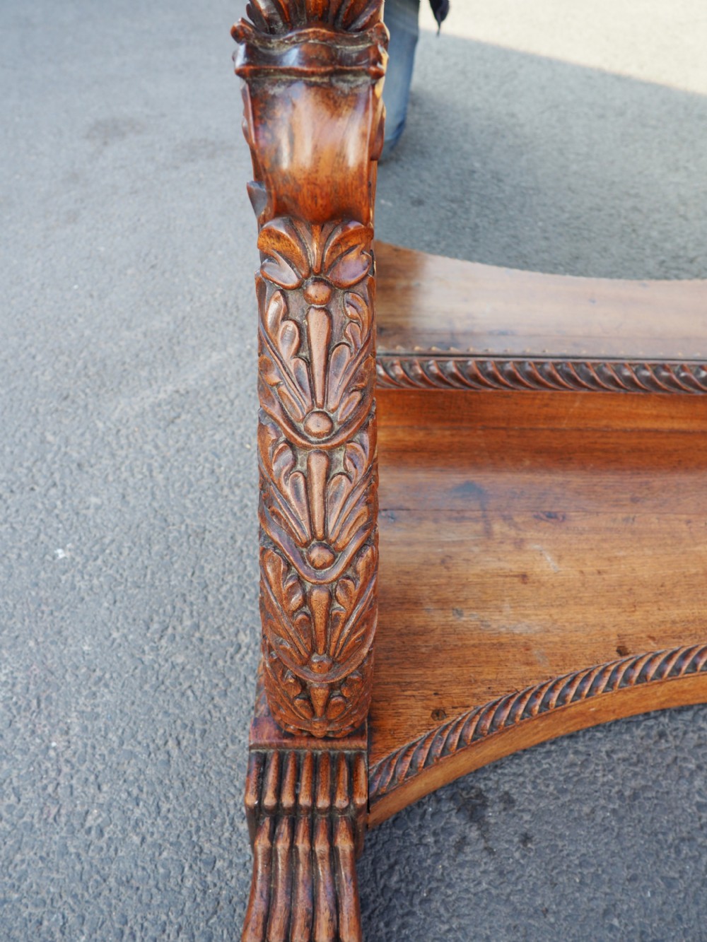 Anglo indian teak console table View XII