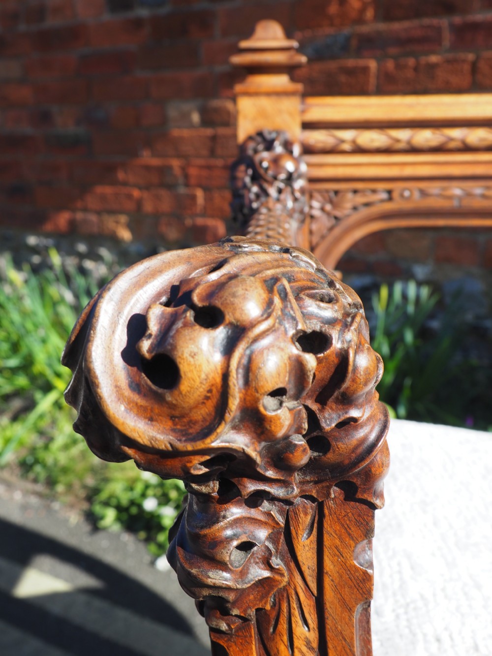Pair of walnut savonarola chairs View VII