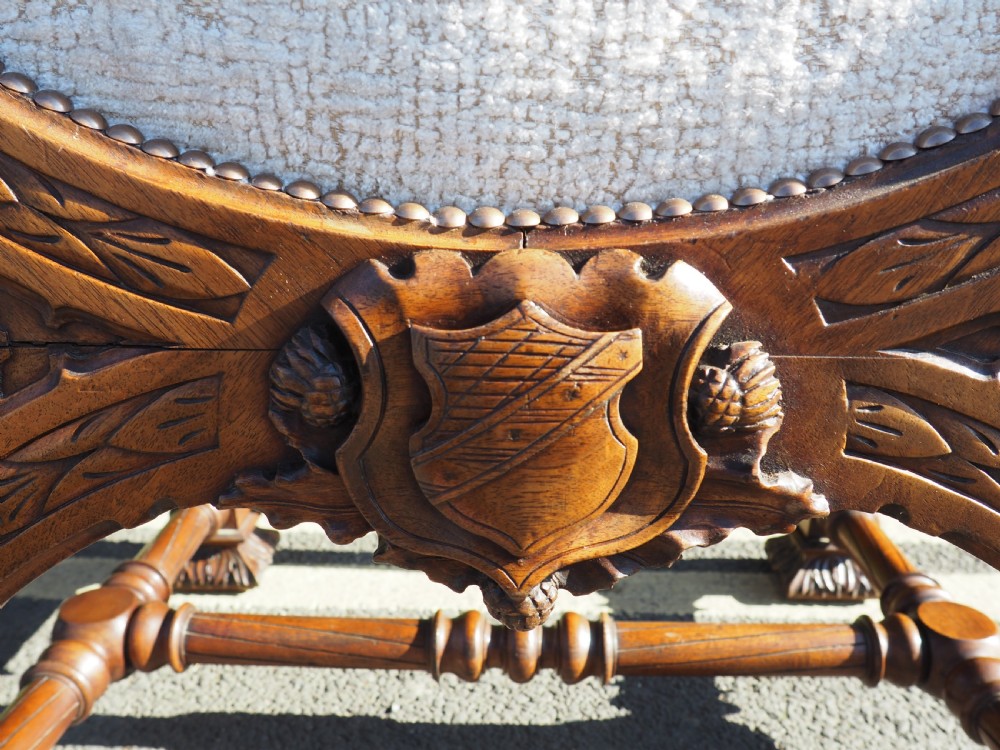 Pair of walnut savonarola chairs View X
