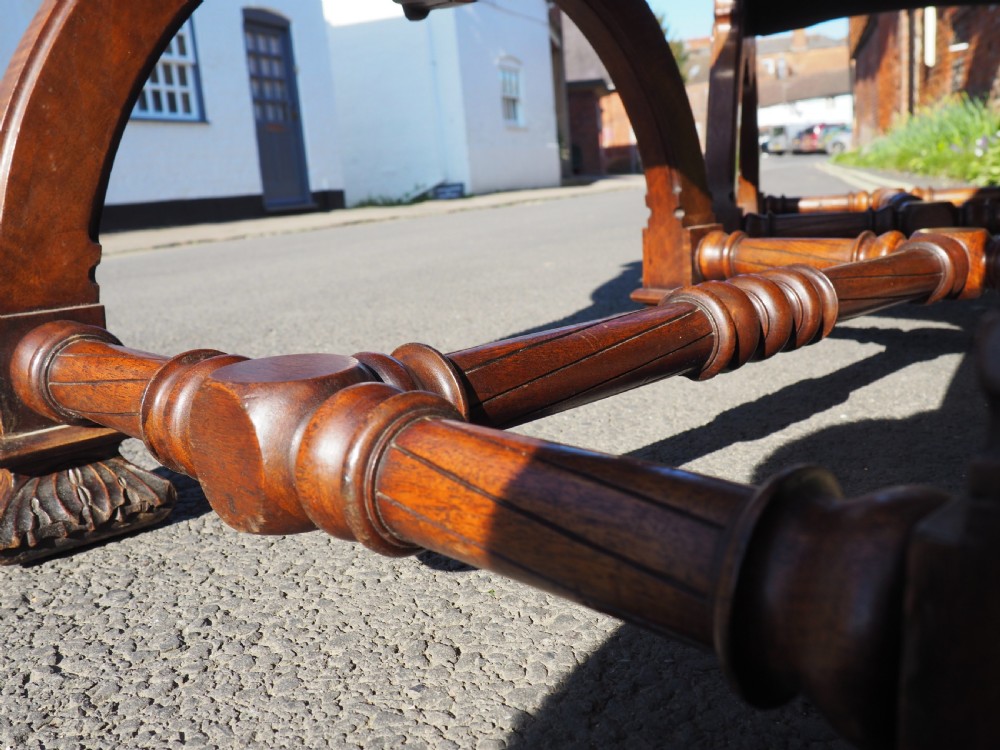 Pair of walnut savonarola chairs View XII