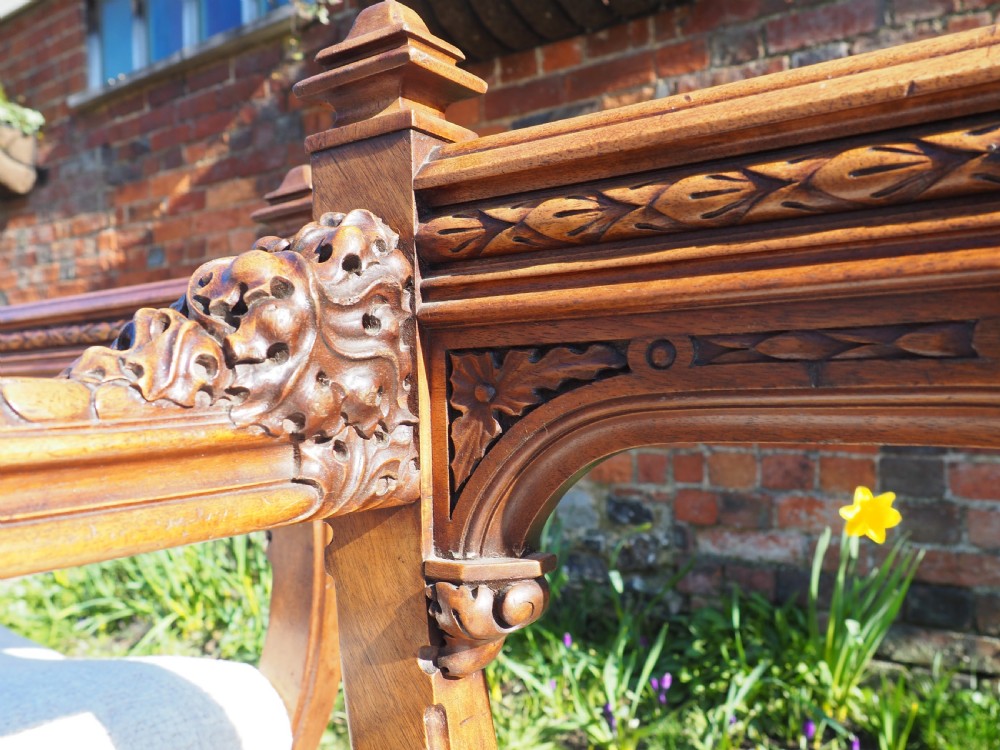 Pair of walnut savonarola chairs View XIV