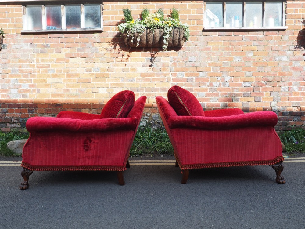 Pair of deep seated armchairs View III