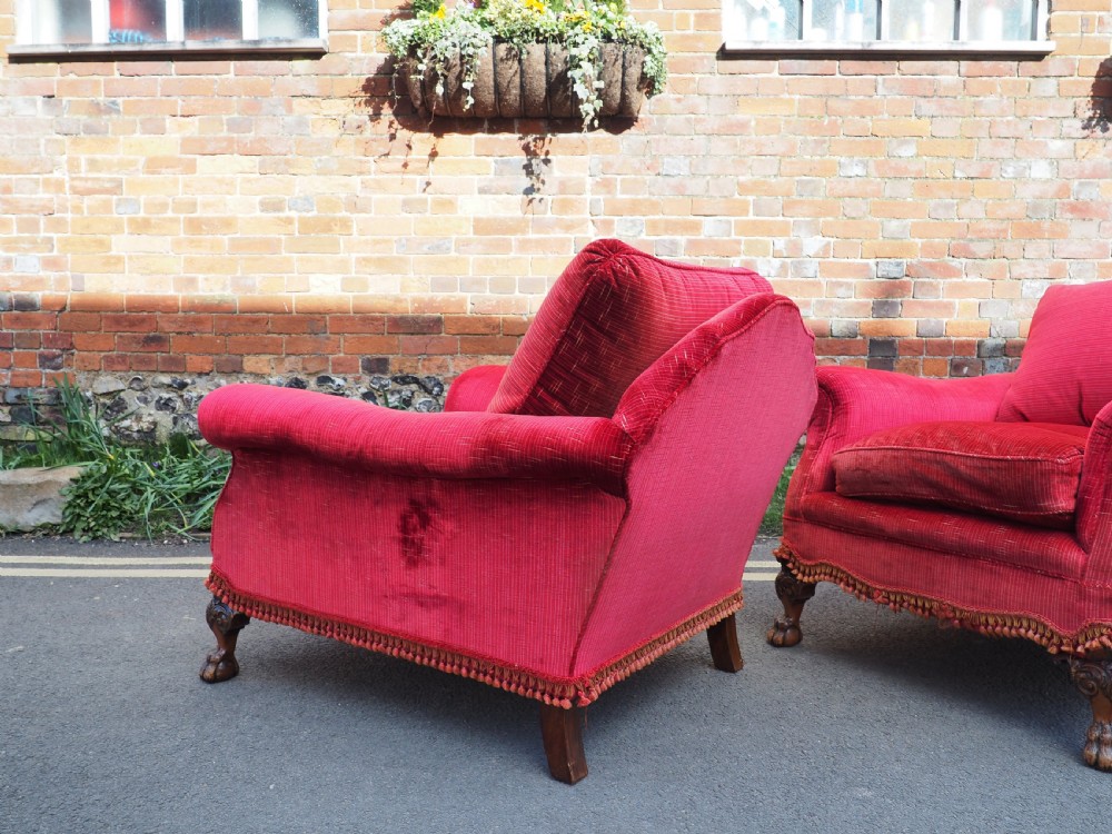 Pair of deep seated armchairs View VI