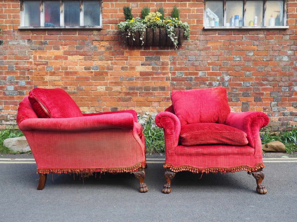 Pair of deep seated armchairs View XI