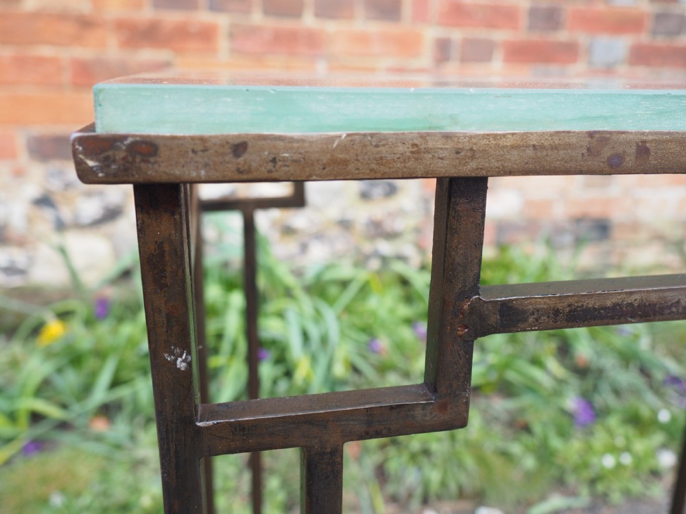 Art deco steel and frosted glass table View III