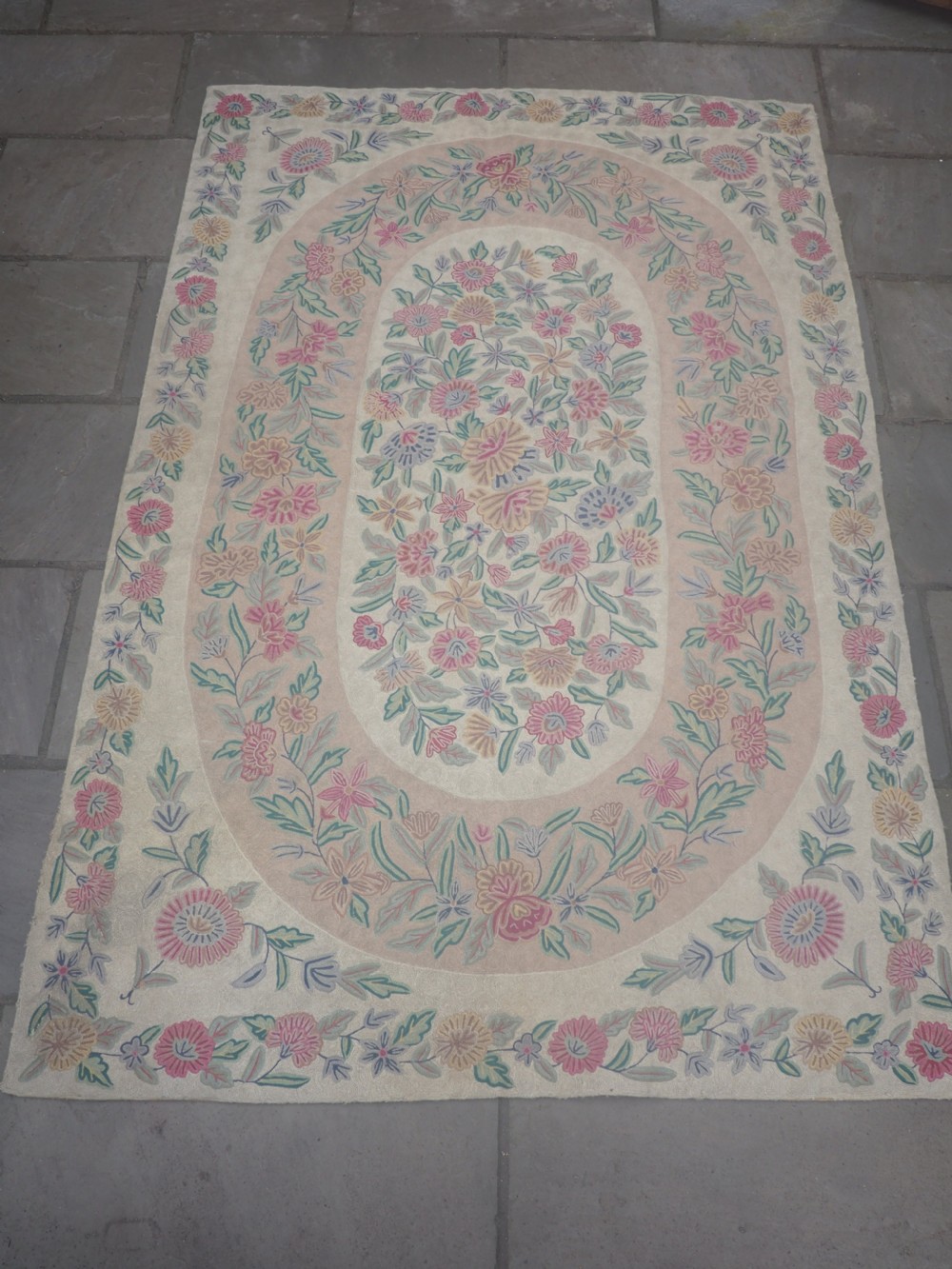 Antique Kashmiri chain stitch carpet