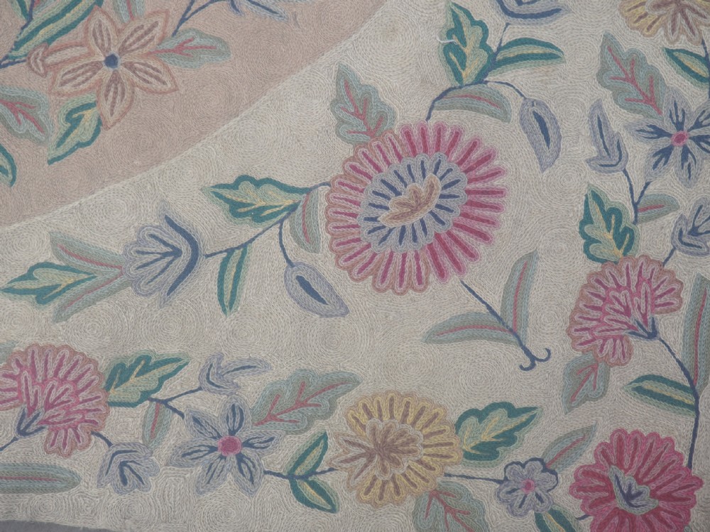 Antique Kashmiri chain stitch carpet View II
