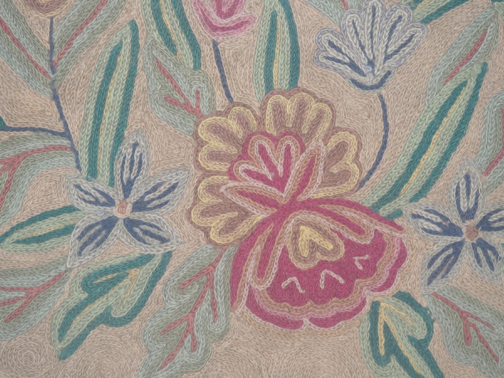 Antique Kashmiri chain stitch carpet View III