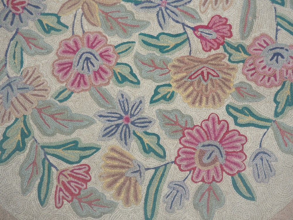 Antique Kashmiri chain stitch carpet View V