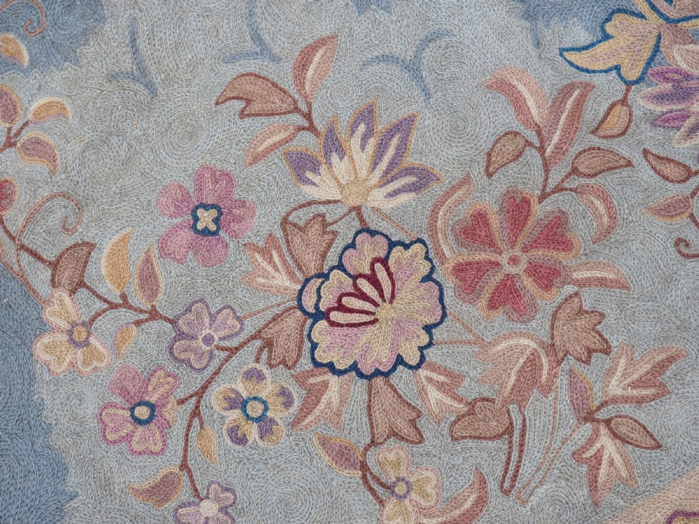 Antique Kashmiri chain stitch carpet View II
