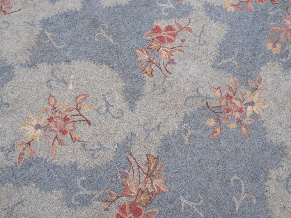 Antique Kashmiri chain stitch carpet View III