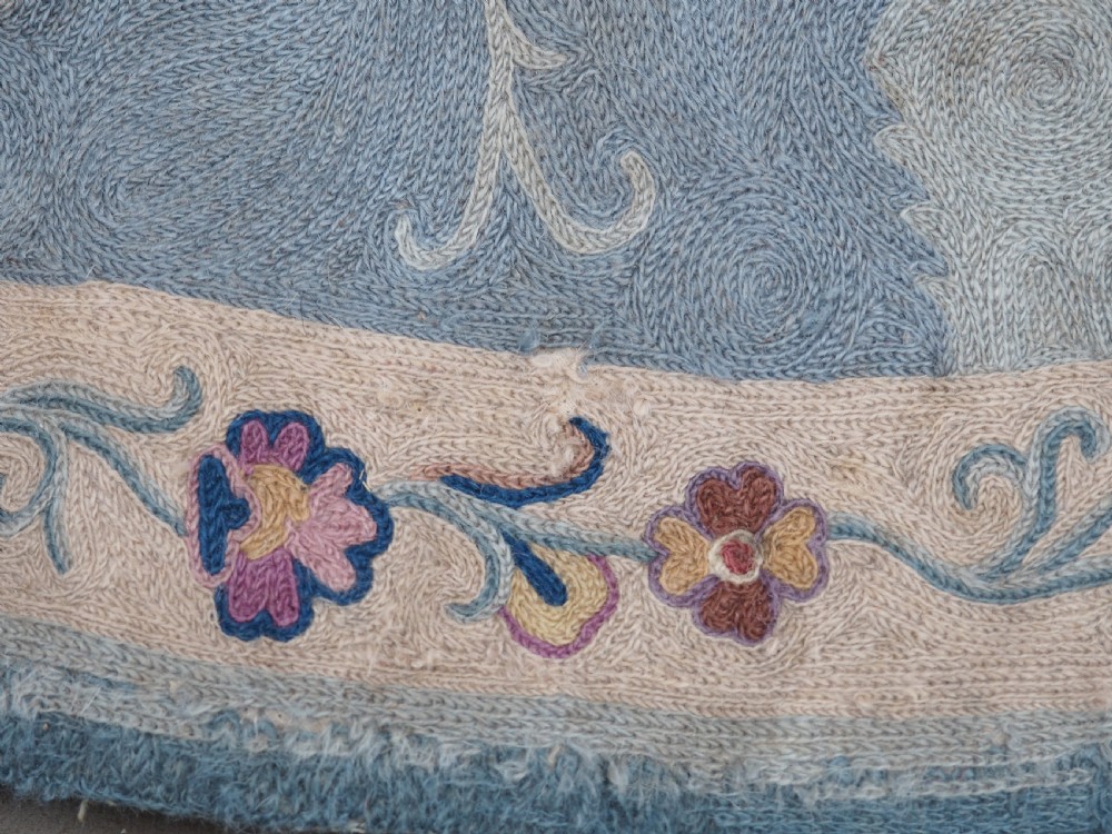 Antique Kashmiri chain stitch carpet View VI