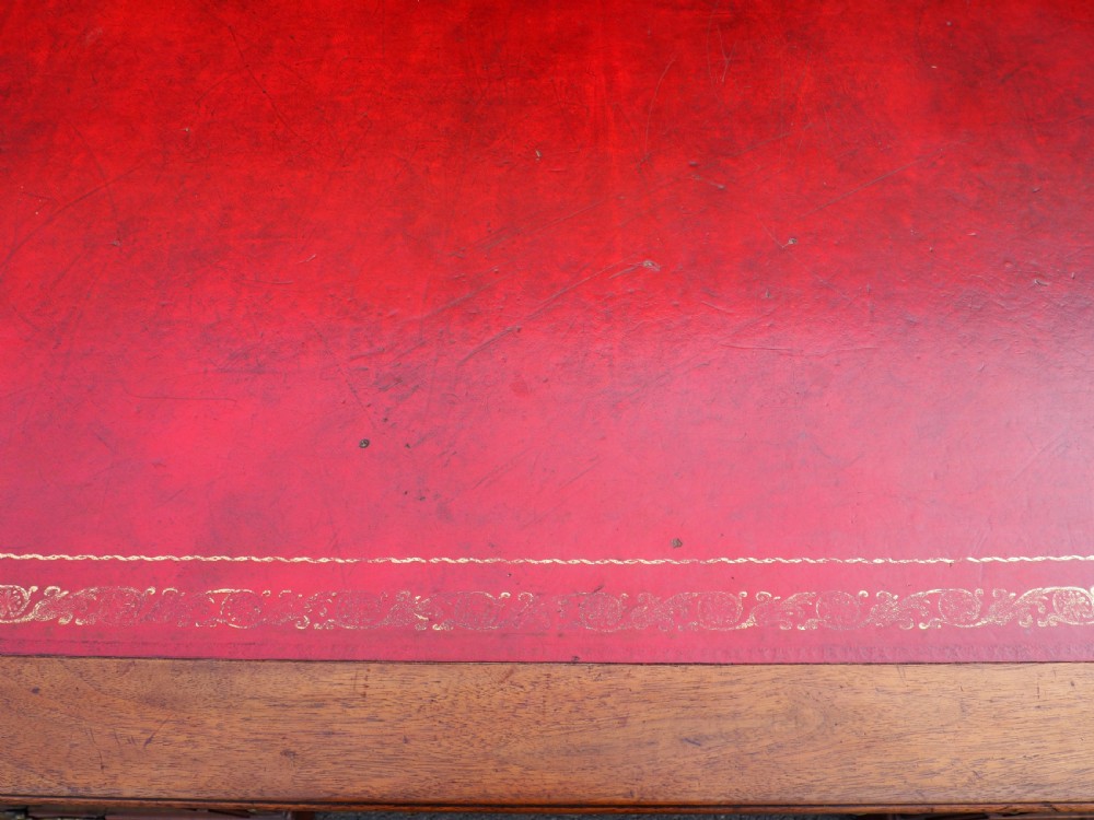 Edwardian mahogany pedestal desk View IX