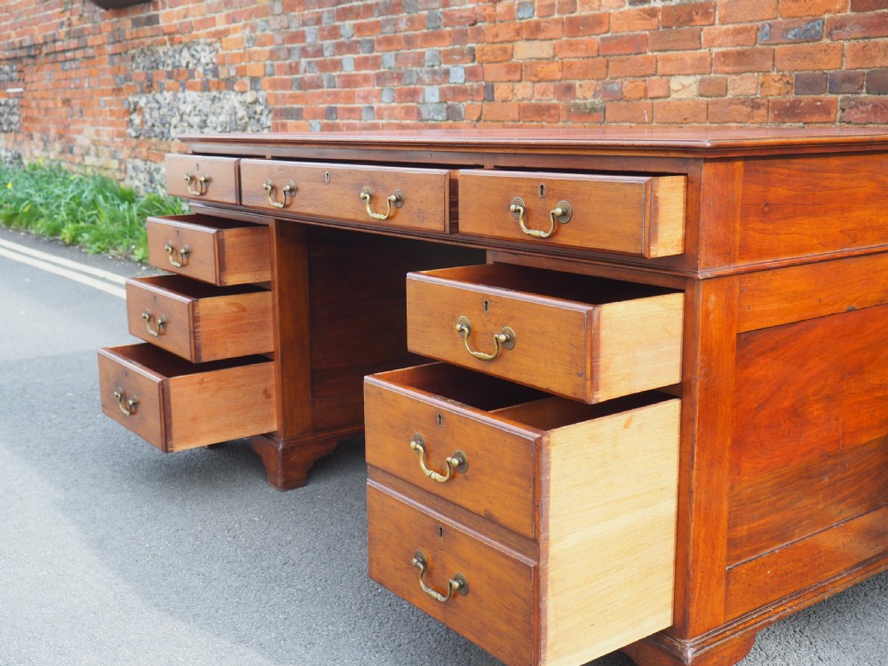 Edwardian mahogany pedestal desk View X