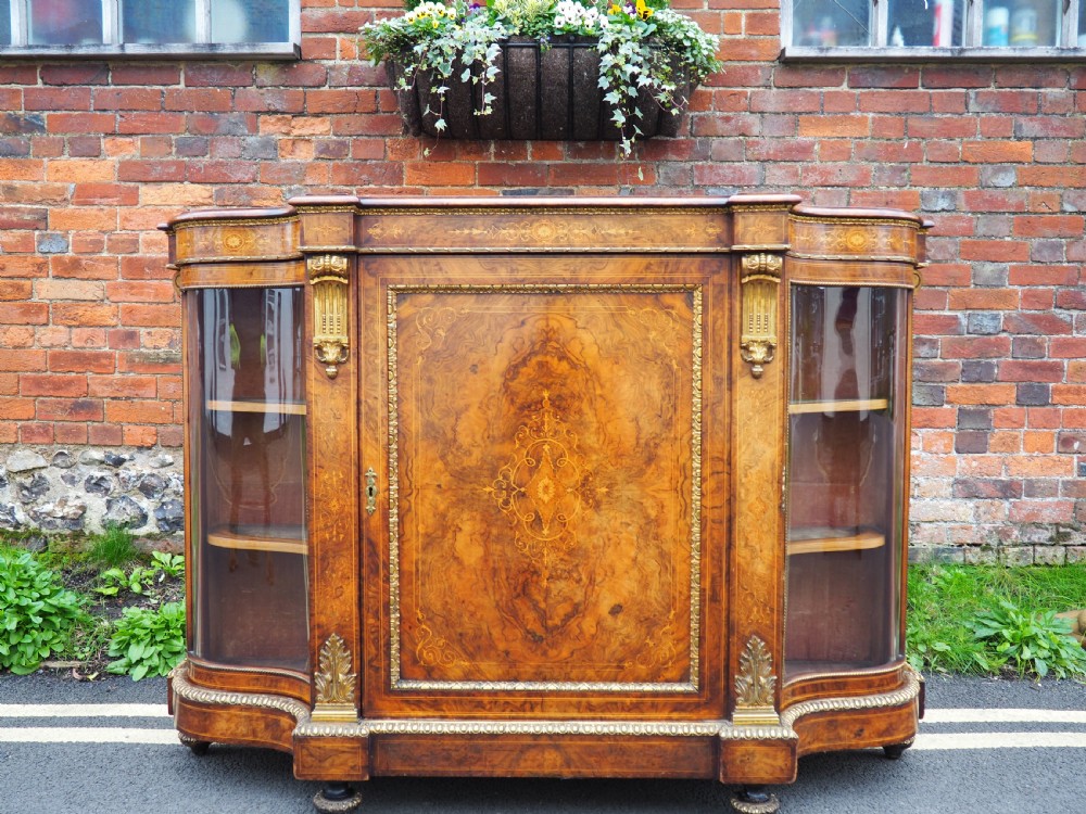 Victorian walnut credenza