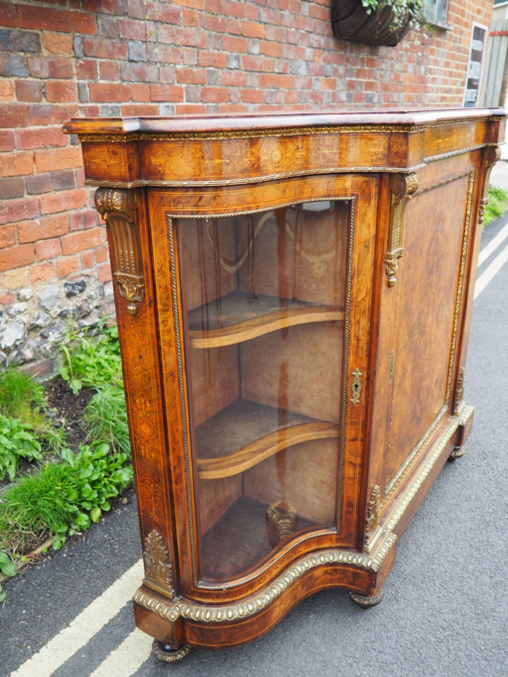 Victorian walnut credenza View III