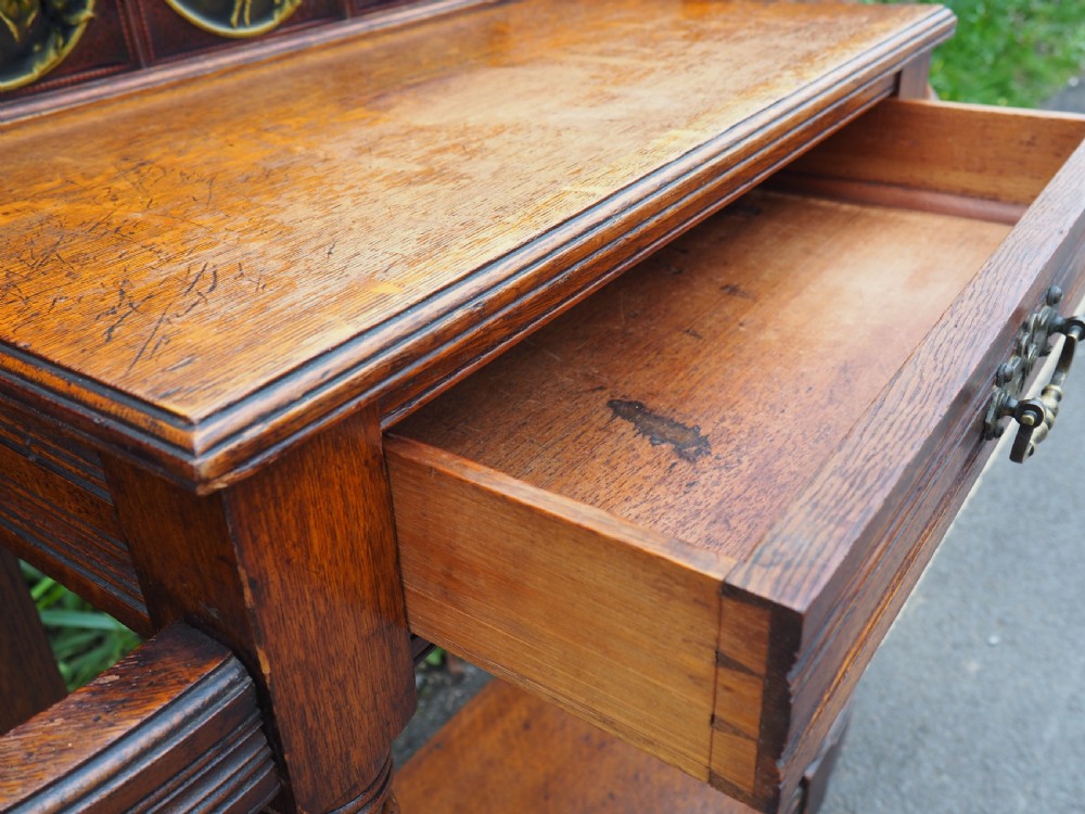 Victorian oak hallstand View V