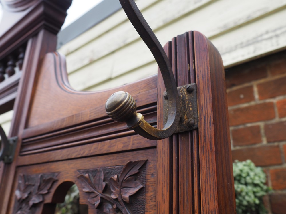 Victorian oak hallstand View VI