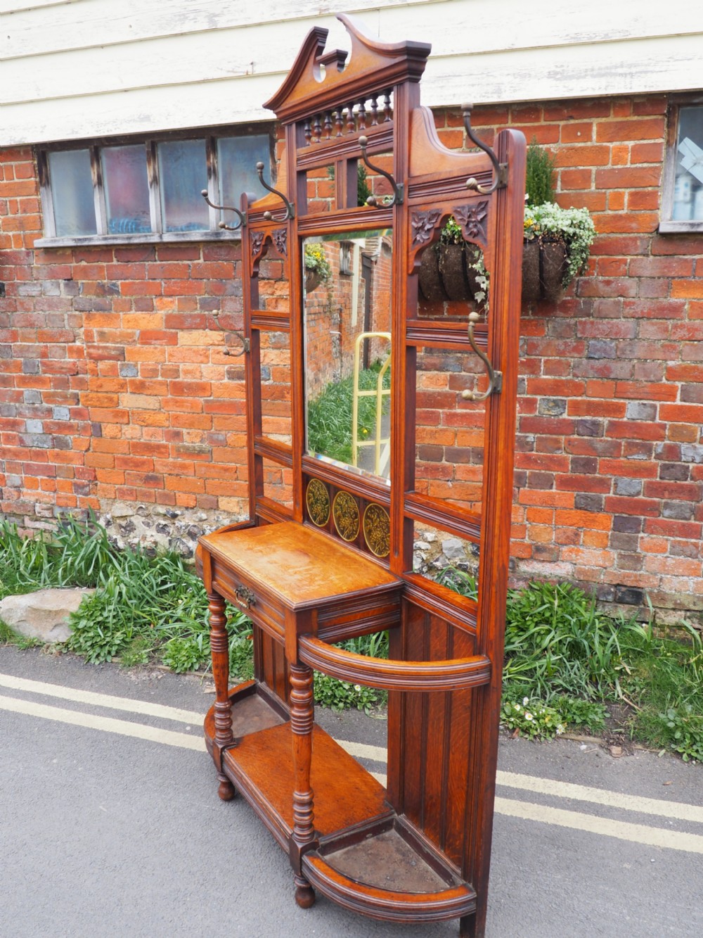 Victorian oak hallstand View X