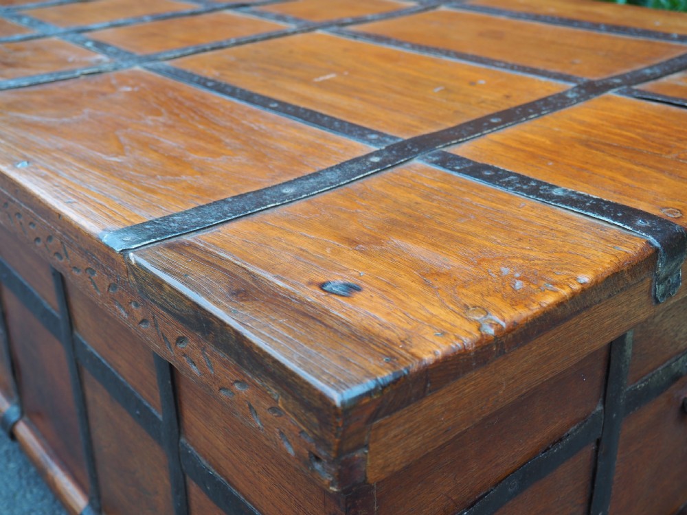 Very large Indian teak trunk View II