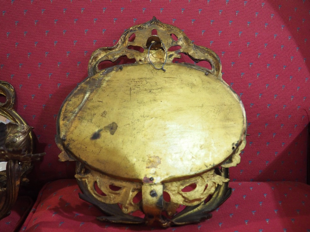 Pair of gilt brass mirrored wall sconces View IV