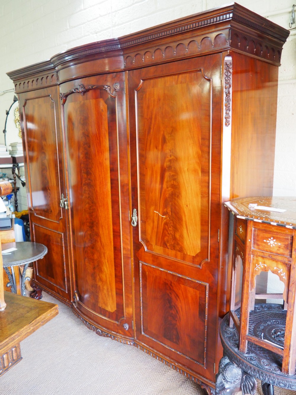 Mahogany triple wardrobe