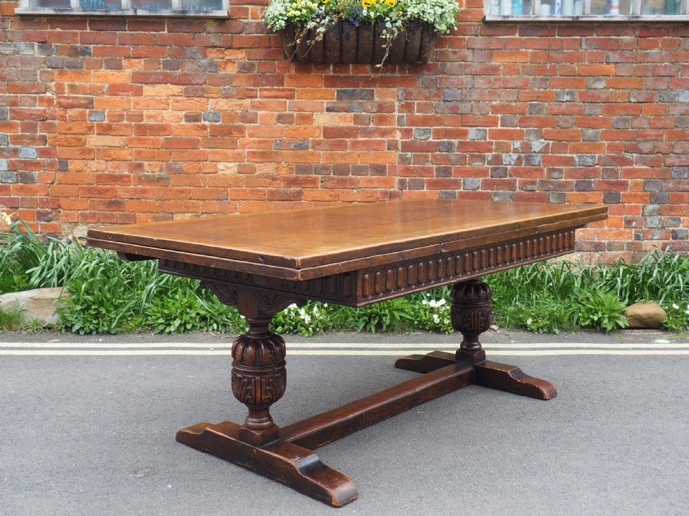 Large oak draw leaf table View X