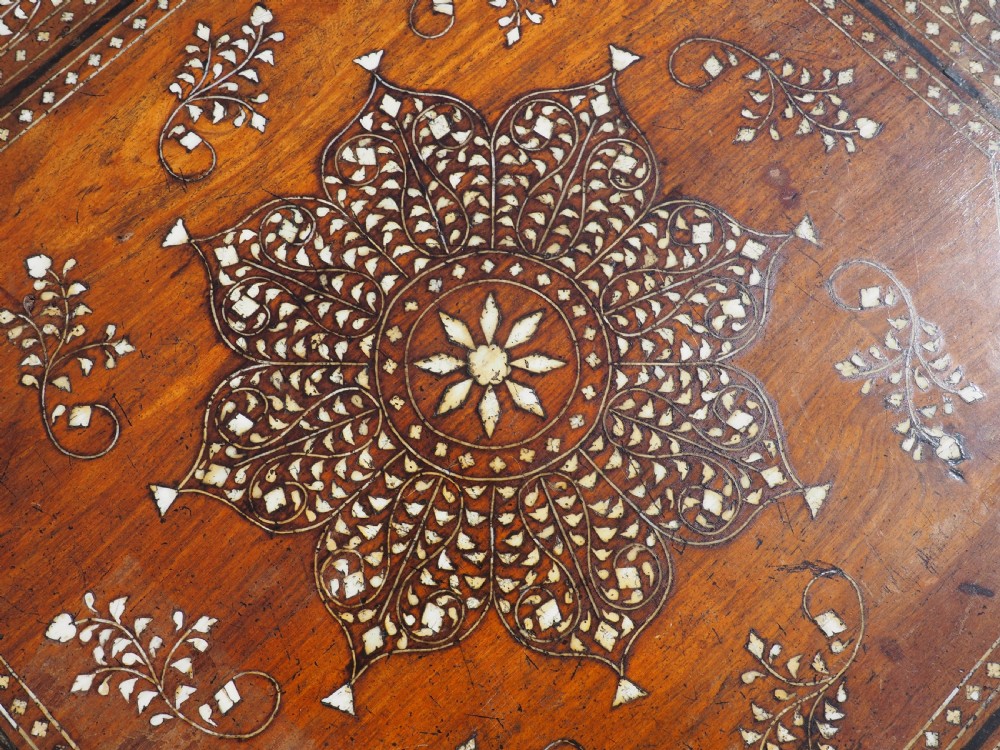 Full size Indian inlaid folding table. View II