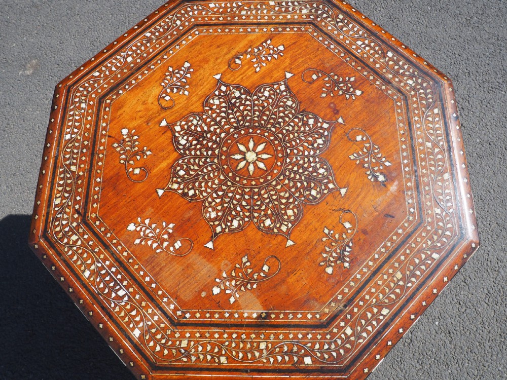 Full size Indian inlaid folding table. View III