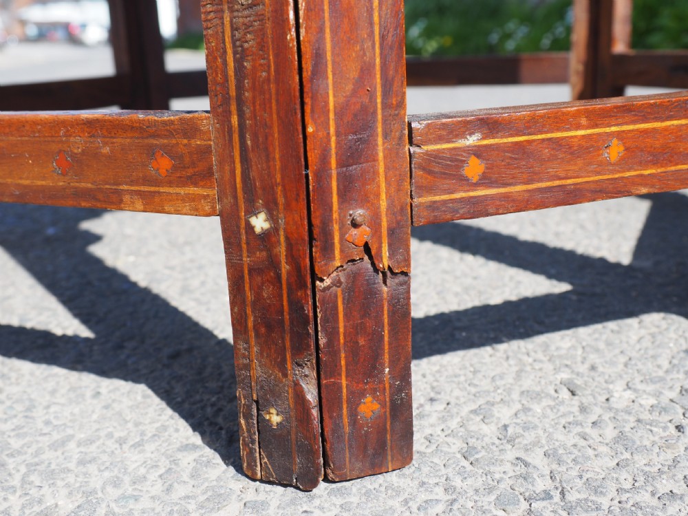Full size Indian inlaid folding table. View VIII