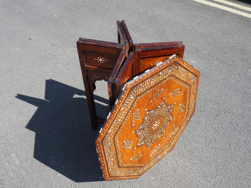 Full size Indian inlaid folding table. View XI