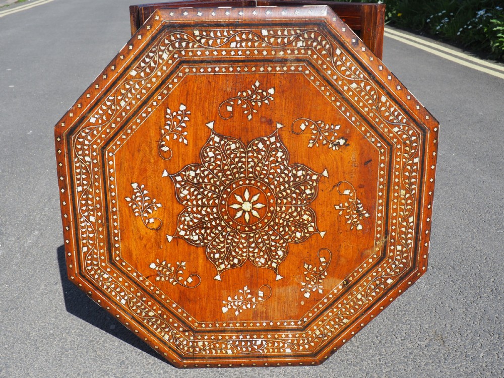 Full size Indian inlaid folding table. View XII