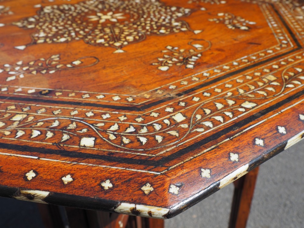 Full size Indian inlaid folding table. View XIII