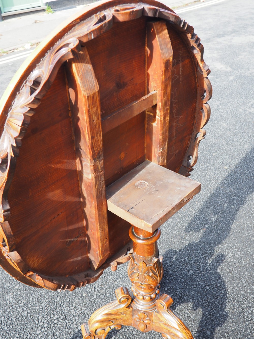 Continental inlaid walnut table View III