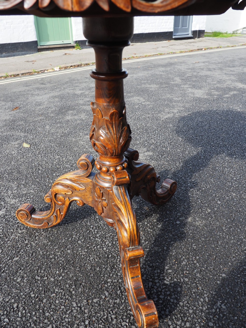 Continental inlaid walnut table View VII