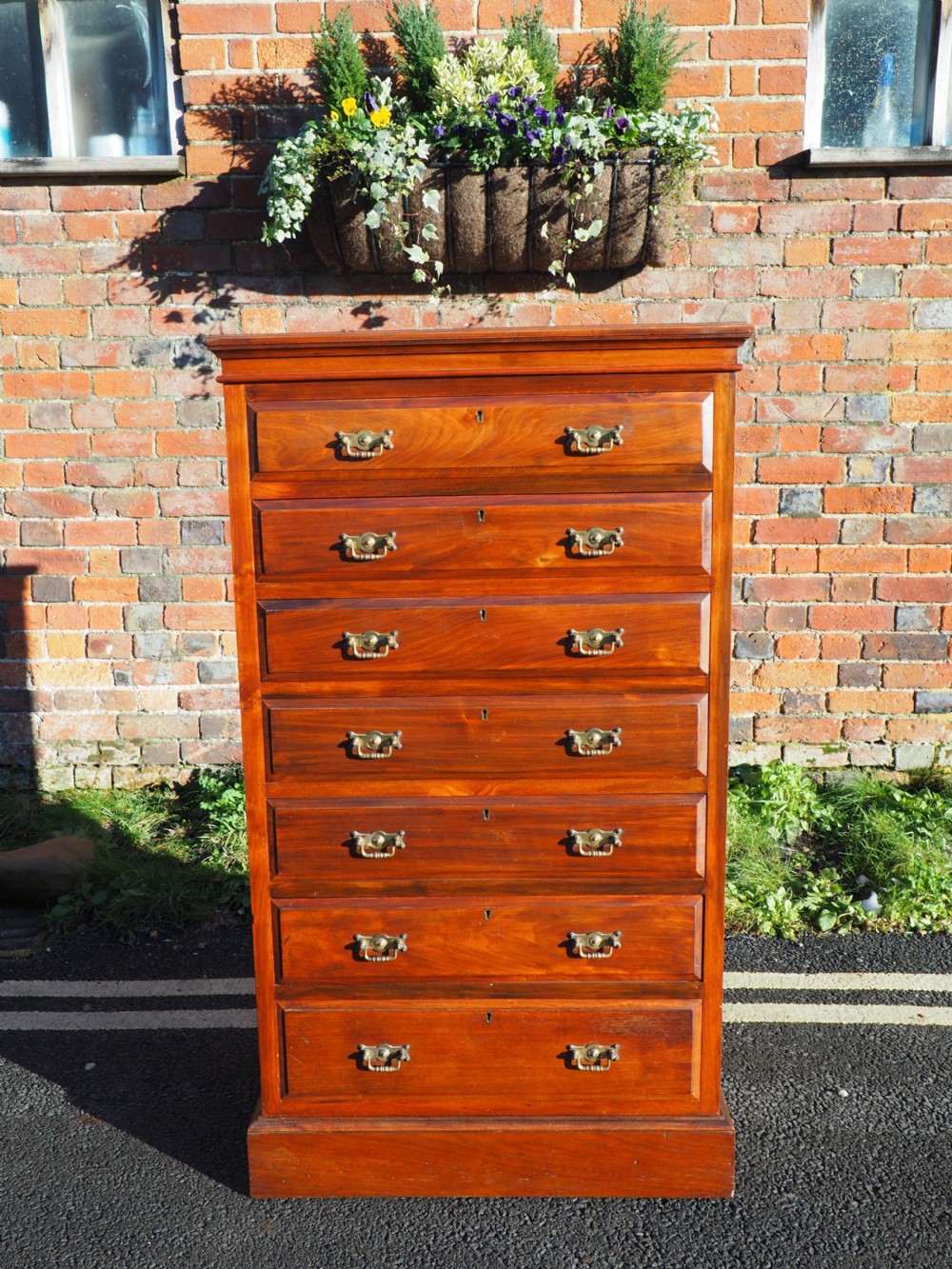 Victorian walnut wellington chest