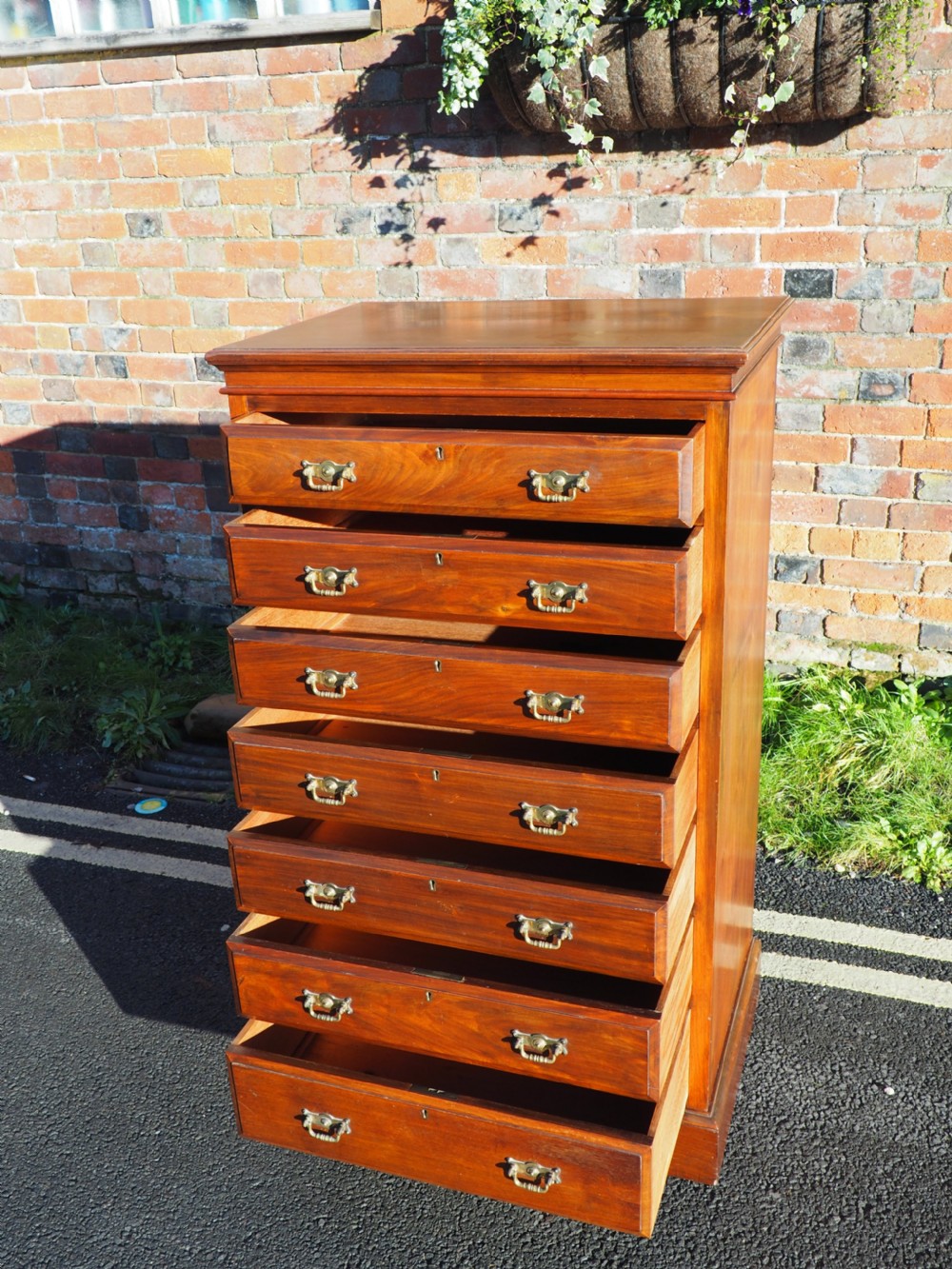 Victorian walnut wellington chest View V