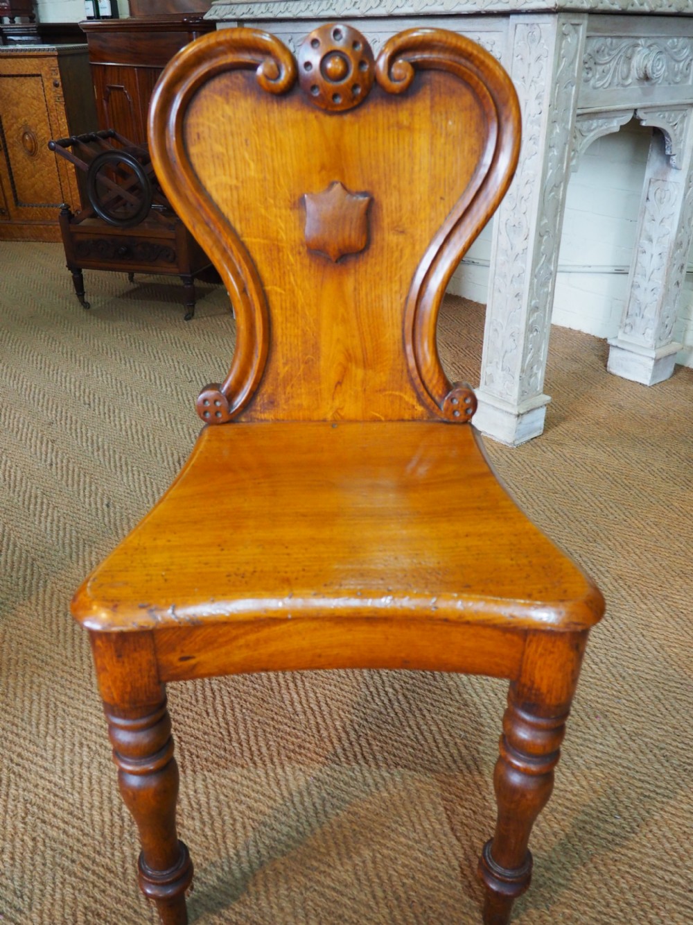 Pair of Oak hall chairs View III